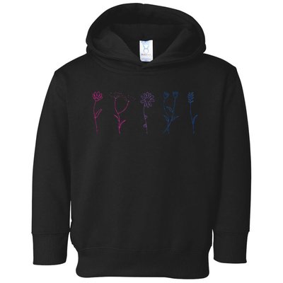 Bisexual Wildflower Bi Pride Bi Pride Bisexual Pride Toddler Hoodie