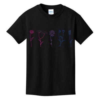 Bisexual Wildflower Bi Pride Bi Pride Bisexual Pride Kids T-Shirt