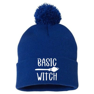 Basic Witch Broomstick Cool Gift Pom Pom 12in Knit Beanie