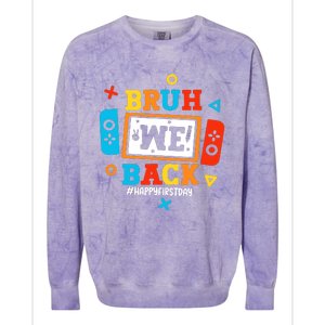 Bruh We Back To School Happy First Day Video Game Boy Colorblast Crewneck Sweatshirt