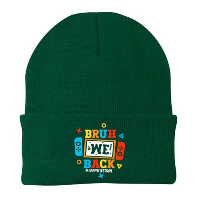 Bruh We Back To School Happy First Day Video Game Boy Knit Cap Winter Beanie