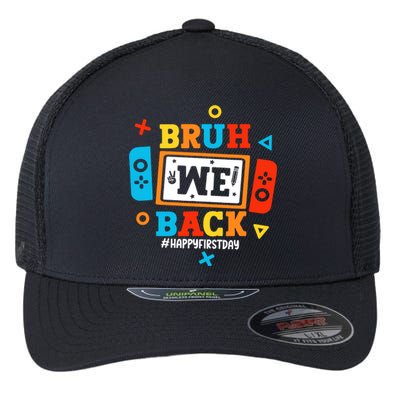 Bruh We Back To School Happy First Day Video Game Boy Flexfit Unipanel Trucker Cap