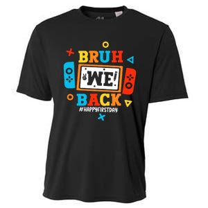 Bruh We Back To School Happy First Day Video Game Boy Cooling Performance Crew T-Shirt