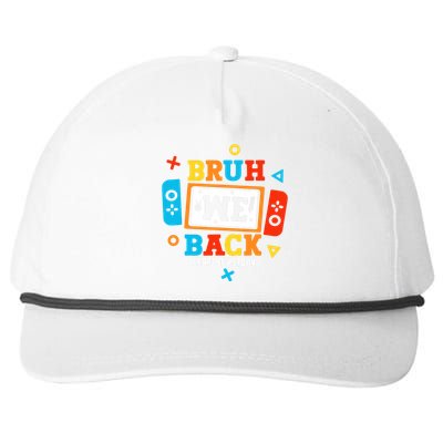 Bruh We Back To School Happy First Day Video Game Boy Snapback Five-Panel Rope Hat