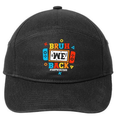 Bruh We Back To School Happy First Day Video Game Boy 7-Panel Snapback Hat