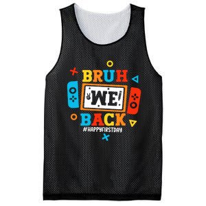 Bruh We Back To School Happy First Day Video Game Boy Mesh Reversible Basketball Jersey Tank