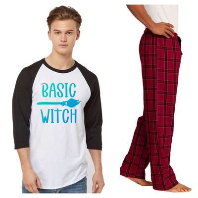 Basic Witch Broomstick Cool Gift Raglan Sleeve Pajama Set