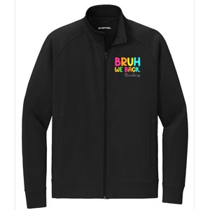 Bruh We Back Teachers Happy First Day Of School Students Stretch Full-Zip Cadet Jacket