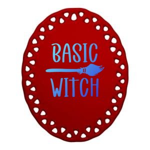 Basic Witch Broomstick Cool Gift Ceramic Oval Ornament