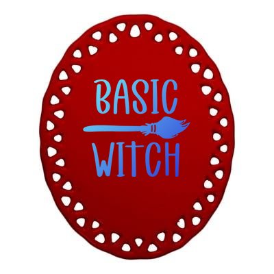 Basic Witch Broomstick Cool Gift Ceramic Oval Ornament