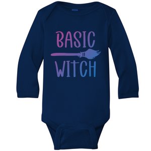 Basic Witch Broomstick Cool Gift Baby Long Sleeve Bodysuit