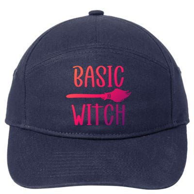 Basic Witch Broomstick Cool Gift 7-Panel Snapback Hat