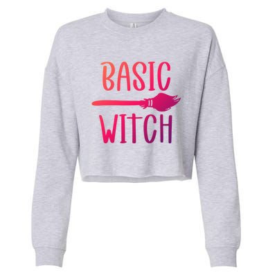 Basic Witch Broomstick Cool Gift Cropped Pullover Crew