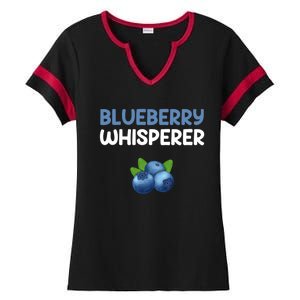 Blueberry Whisperer Blueberry Gift Ladies Halftime Notch Neck Tee