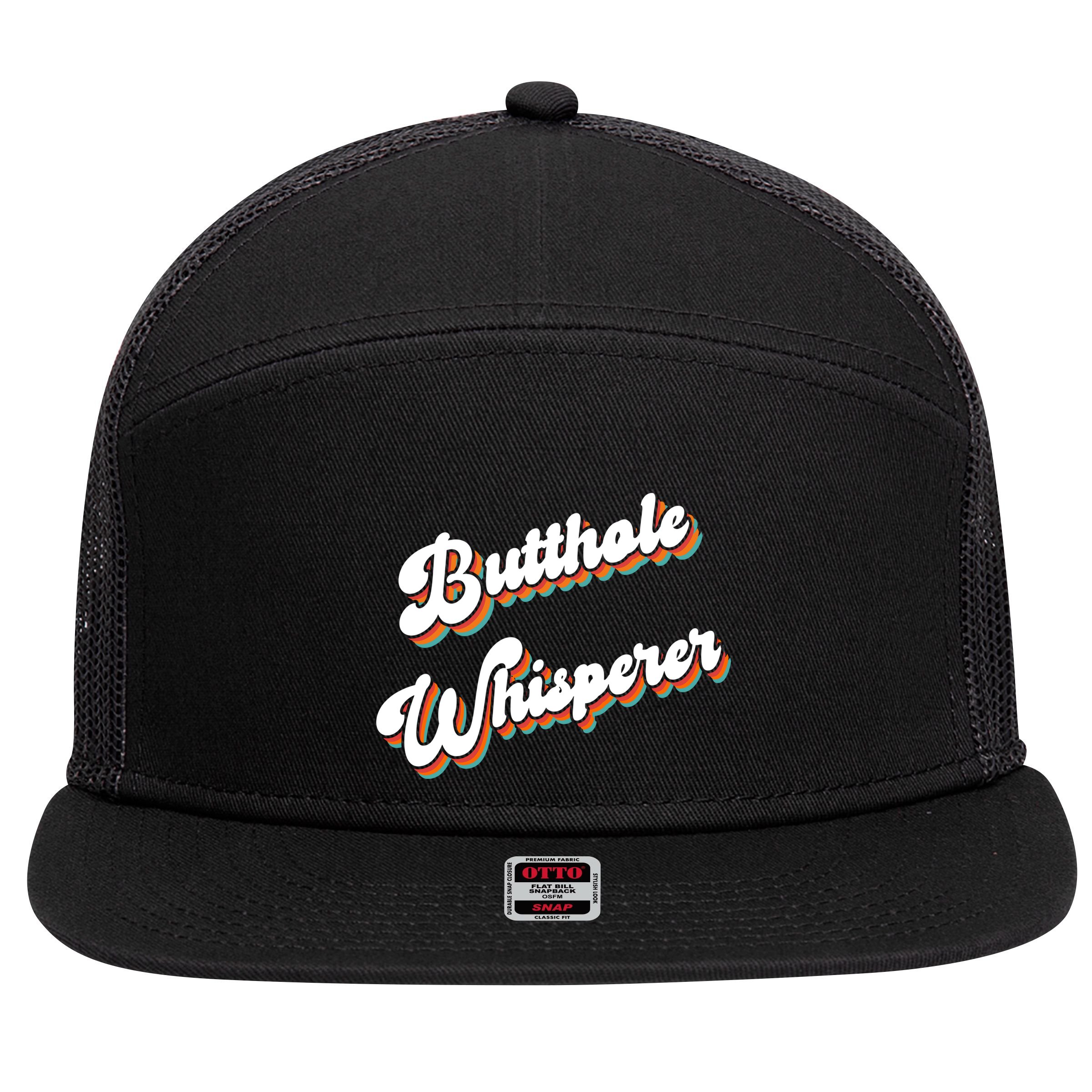 Butthole Whisperer 7 Panel Mesh Trucker Snapback Hat