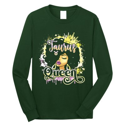 Black Women Birthday Melanin Girl Taurus Queen Long Sleeve Shirt