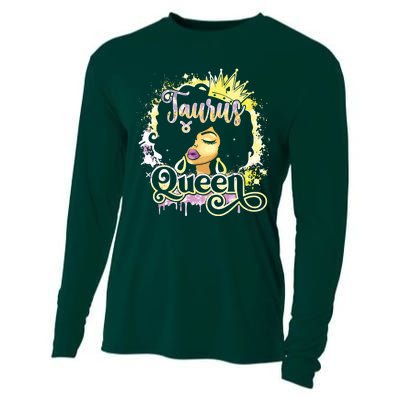 Black Women Birthday Melanin Girl Taurus Queen Cooling Performance Long Sleeve Crew