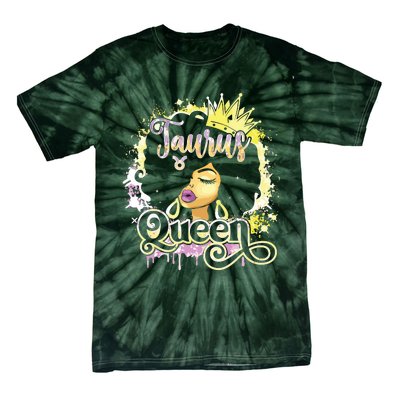 Black Women Birthday Melanin Girl Taurus Queen Tie-Dye T-Shirt