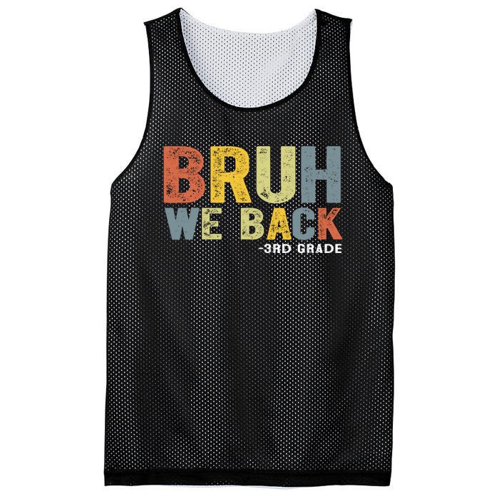 Bruh We Back 3rd Grade Back To School Teacher Mesh Reversible Basketball Jersey Tank