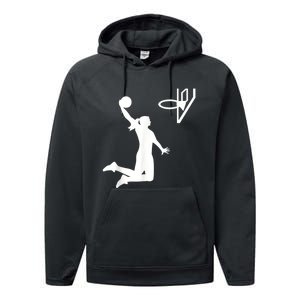 Basketball Woman Performance Fleece Hoodie