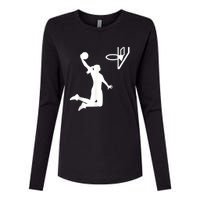 Basketball Woman Womens Cotton Relaxed Long Sleeve T-Shirt