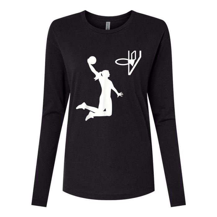 Basketball Woman Womens Cotton Relaxed Long Sleeve T-Shirt