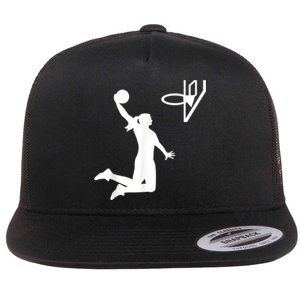 Basketball Woman Flat Bill Trucker Hat