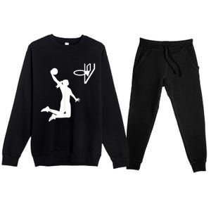 Basketball Woman Premium Crewneck Sweatsuit Set