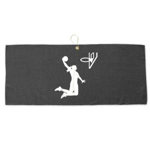 Basketball Woman Large Microfiber Waffle Golf Towel