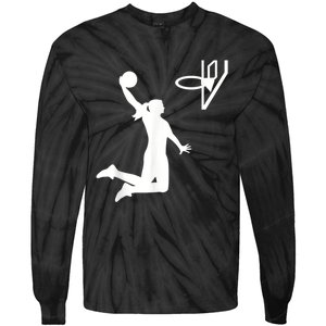 Basketball Woman Tie-Dye Long Sleeve Shirt