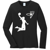 Basketball Woman Ladies Long Sleeve Shirt