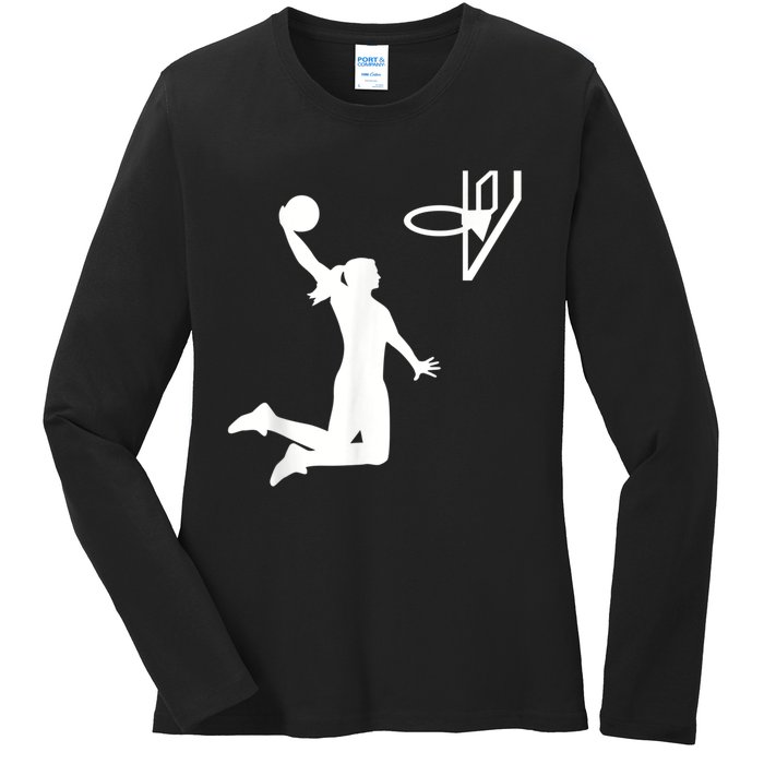 Basketball Woman Ladies Long Sleeve Shirt