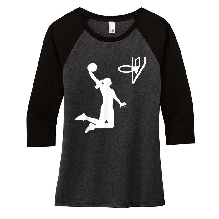 Basketball Woman Women's Tri-Blend 3/4-Sleeve Raglan Shirt