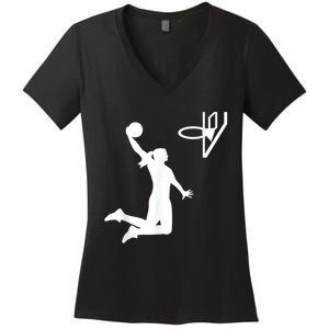 Basketball Woman Women's V-Neck T-Shirt