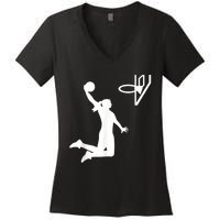 Basketball Woman Women's V-Neck T-Shirt