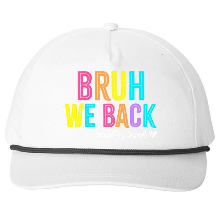 Bruh We Back Teachers Retro Back To School Boy Girl Snapback Five-Panel Rope Hat