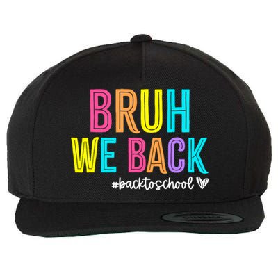 Bruh We Back Teachers Retro Back To School Boy Girl Wool Snapback Cap