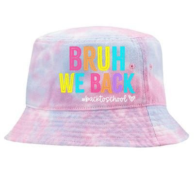 Bruh We Back Teachers Retro Back To School Boy Girl Tie-Dyed Bucket Hat