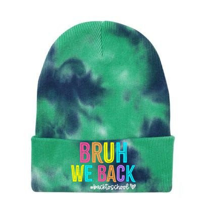 Bruh We Back Teachers Retro Back To School Boy Girl Tie Dye 12in Knit Beanie