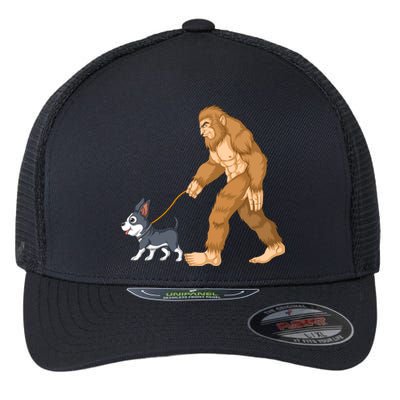 Bigfoot Walk Boston Terrier Flexfit Unipanel Trucker Cap