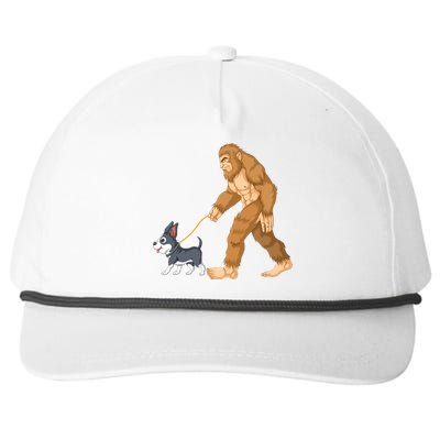 Bigfoot Walk Boston Terrier Snapback Five-Panel Rope Hat