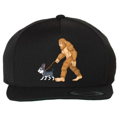 Bigfoot Walk Boston Terrier Wool Snapback Cap