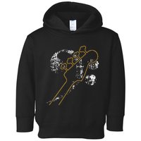 Bassguitarneck with Bass Clef for Bass Players Bands Toddler Hoodie