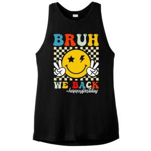 Bruh We Back Happy First Day Of School Teachers Ladies PosiCharge Tri-Blend Wicking Tank