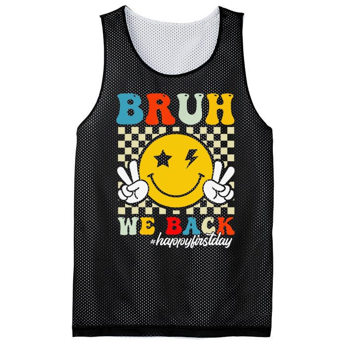 Bruh We Back Happy First Day Of School Teachers Mesh Reversible Basketball Jersey Tank