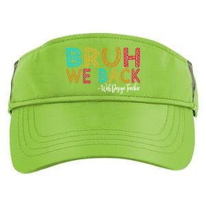 Bruh We Back Web Design Teacher First Day Of School Groovy Meaningful Gift Adult Drive Performance Visor