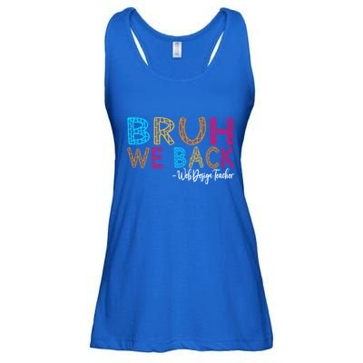 Bruh We Back Web Design Teacher First Day Of School Groovy Meaningful Gift Ladies Essential Flowy Tank
