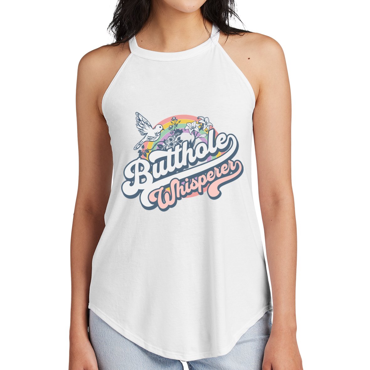 Butthole Whisperer Women's Perfect Tri Rocker Tank