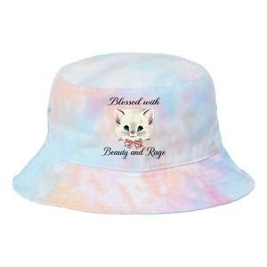 Blessed With Beauty And Rage Cute Lovely Cat Tie Dye Newport Bucket Hat