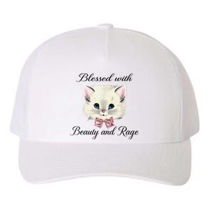 Blessed With Beauty And Rage Cute Lovely Cat Yupoong Adult 5-Panel Trucker Hat